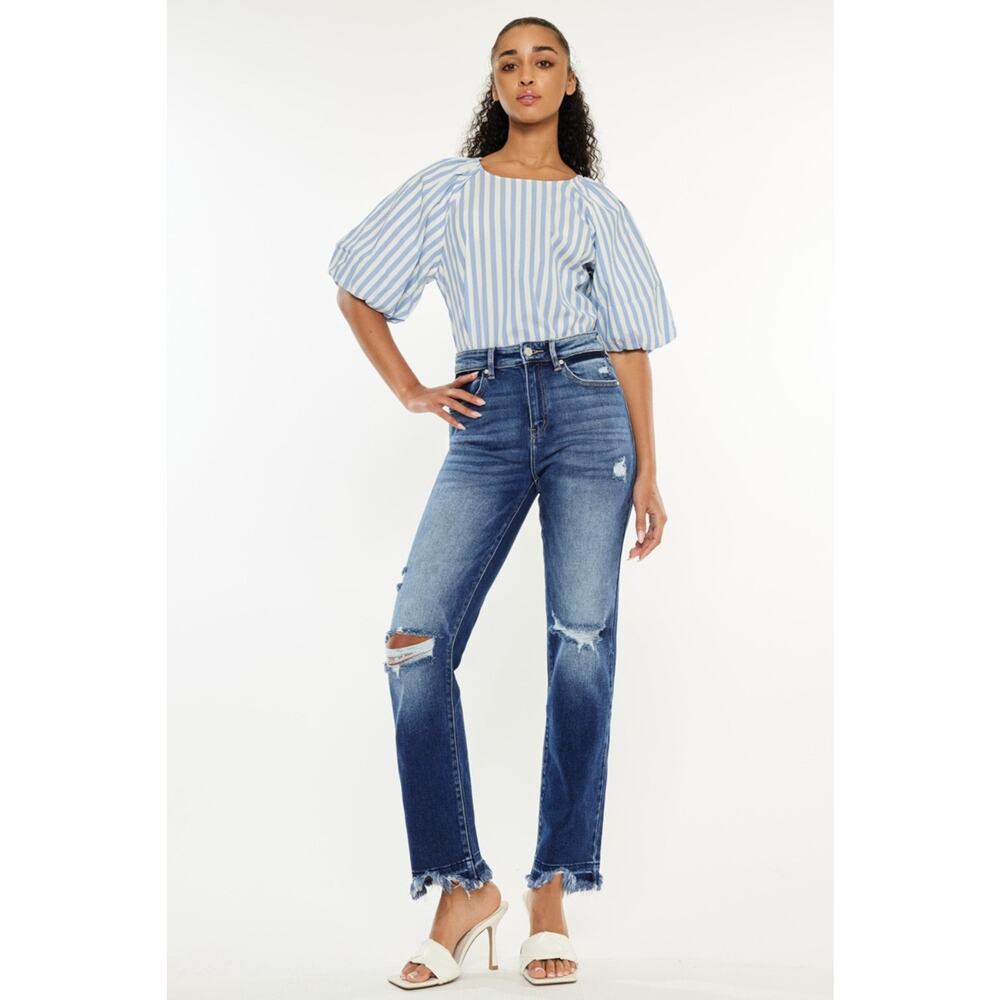 KanCan High Rise Distressed Slim Straight Jeans - KC9371D - Size 1/24